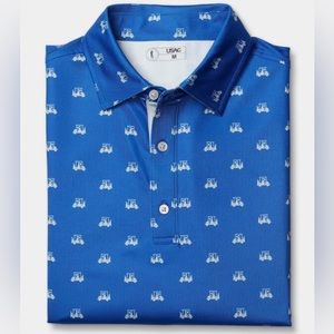 USAG Men’s Golf Polo “Cart Hazzard” Drinking Shirt Navy Size Medium